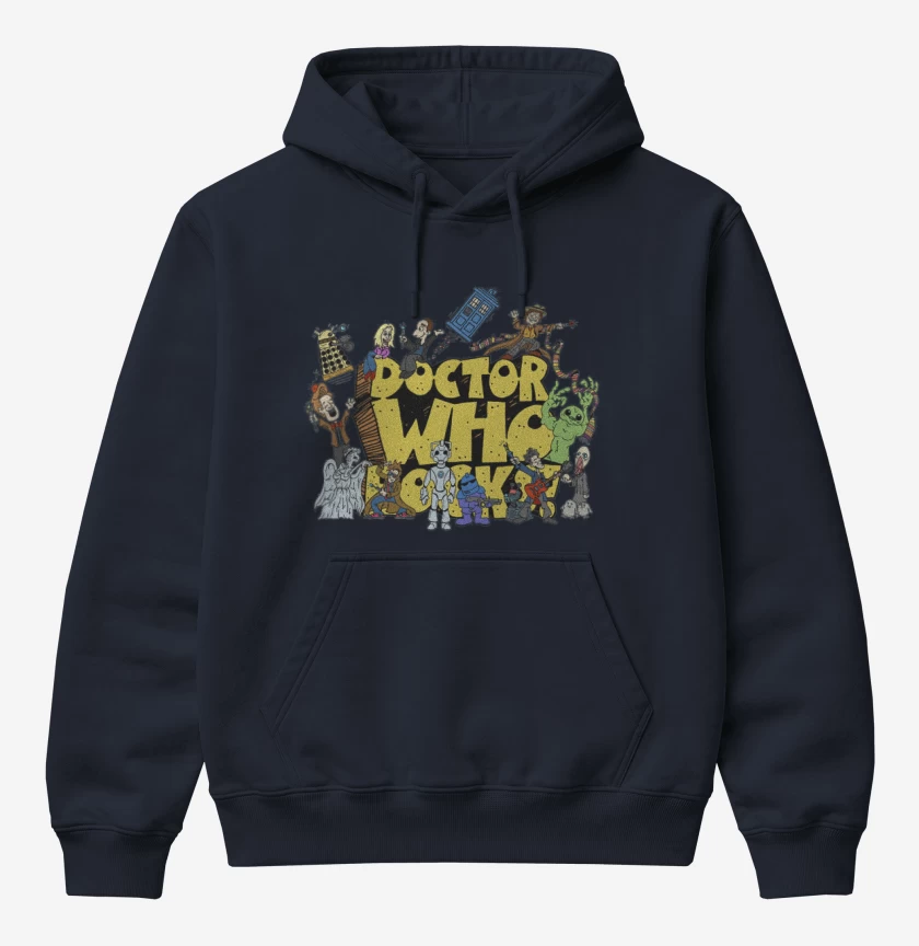 Poleron Canguro básico Azul Marino de Doctor who