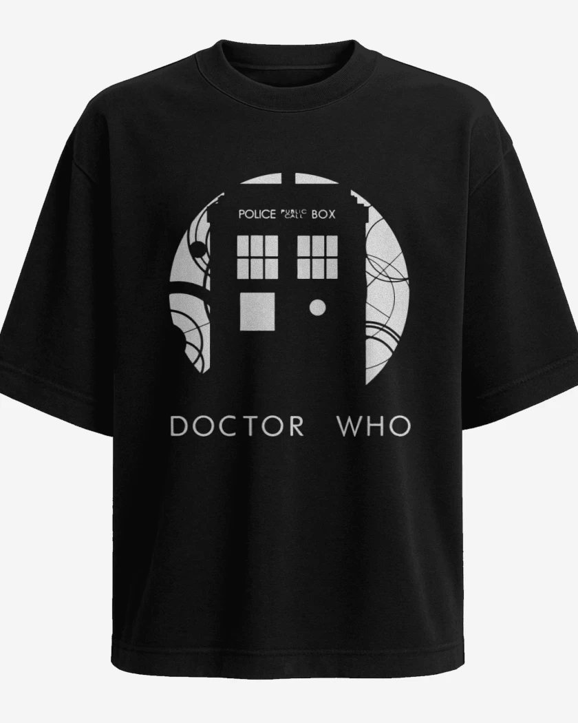 Polera Oversize Negro de Doctor who2