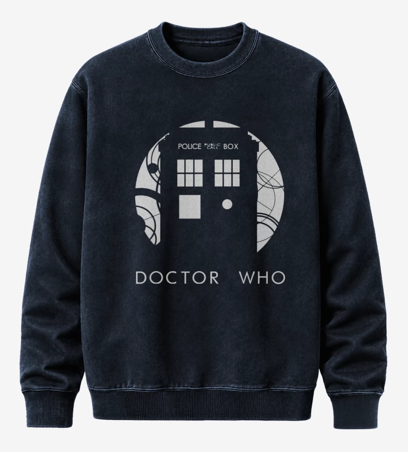 Poleron Polo Acid Wash Azul Marino de Doctor who2