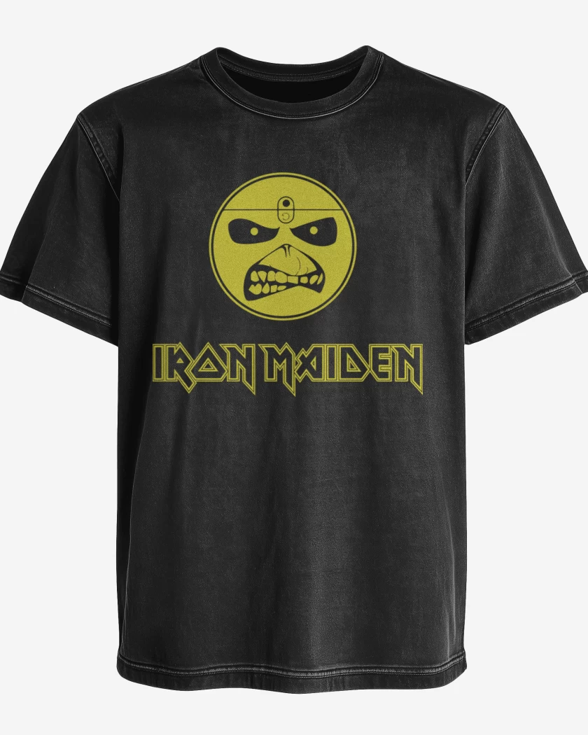 Polera desgastada Negro de Iron maiden