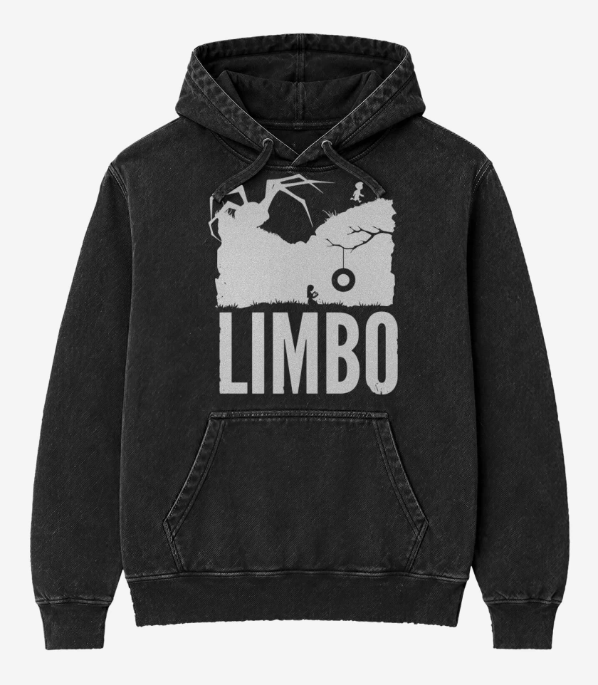 Poleron Canguro Acid Wash Negro de Limbo