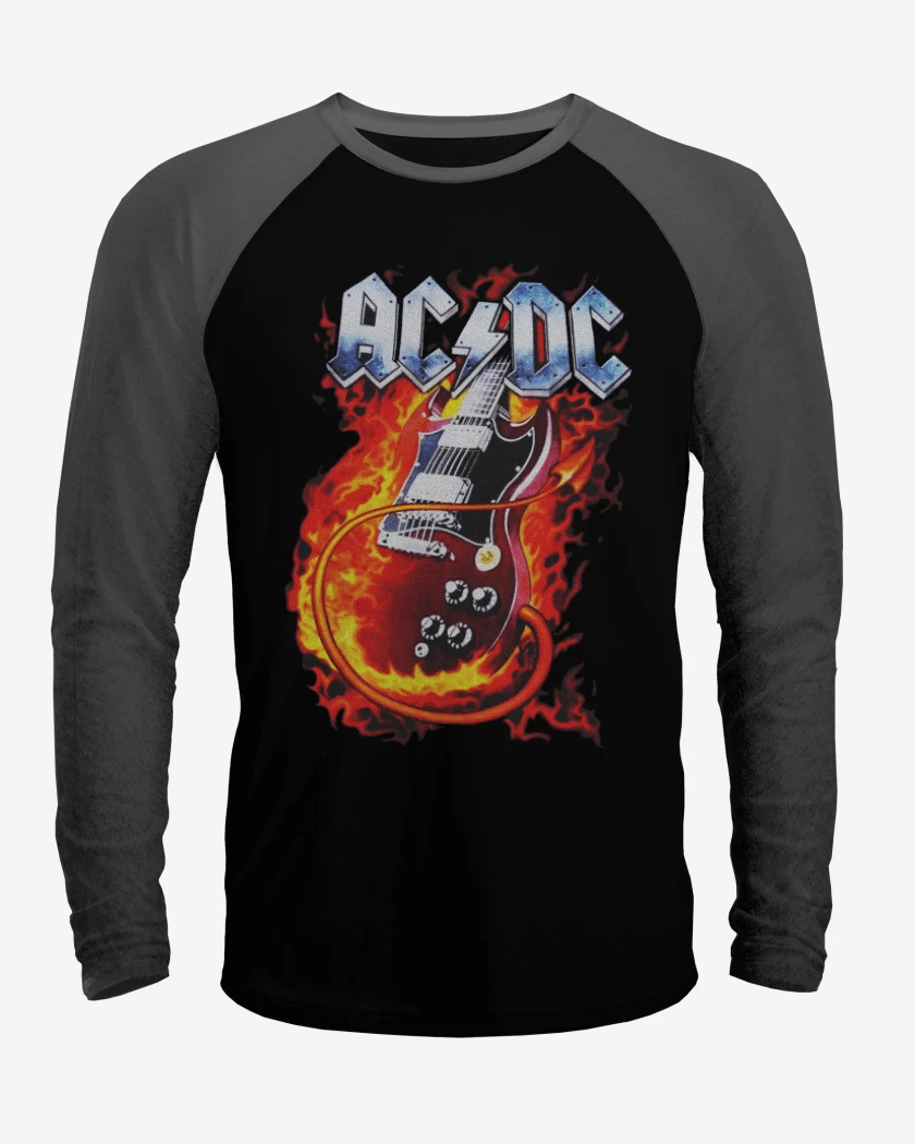 Polera Raglan Negro / Negro Heather de ACDC