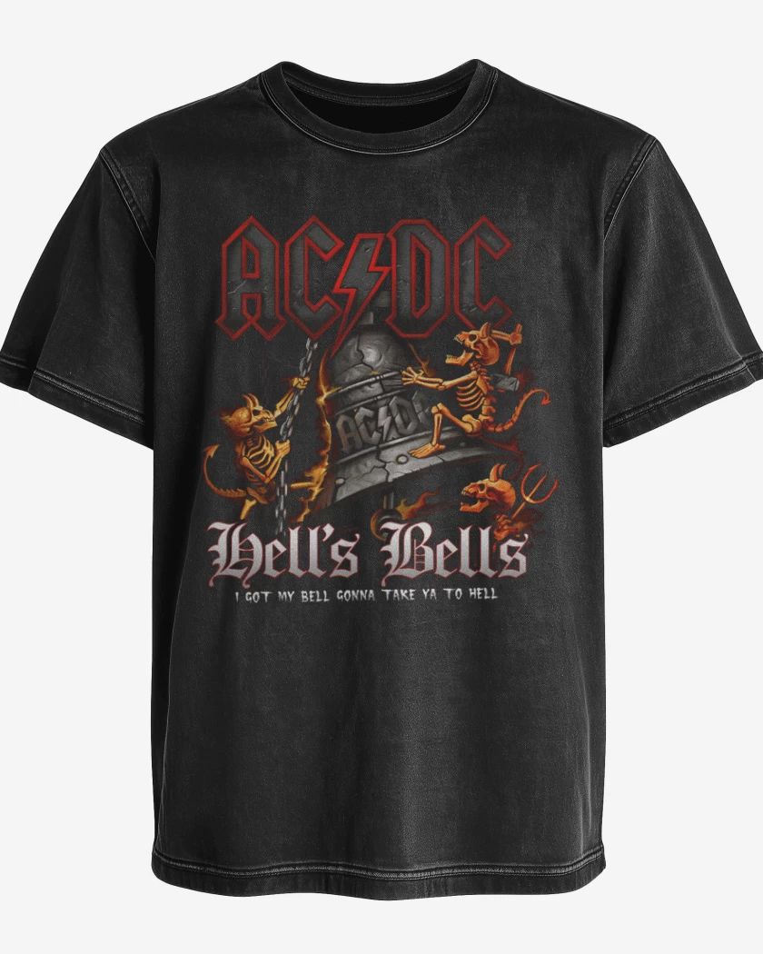 Polera desgastada Negro de Acdc 2