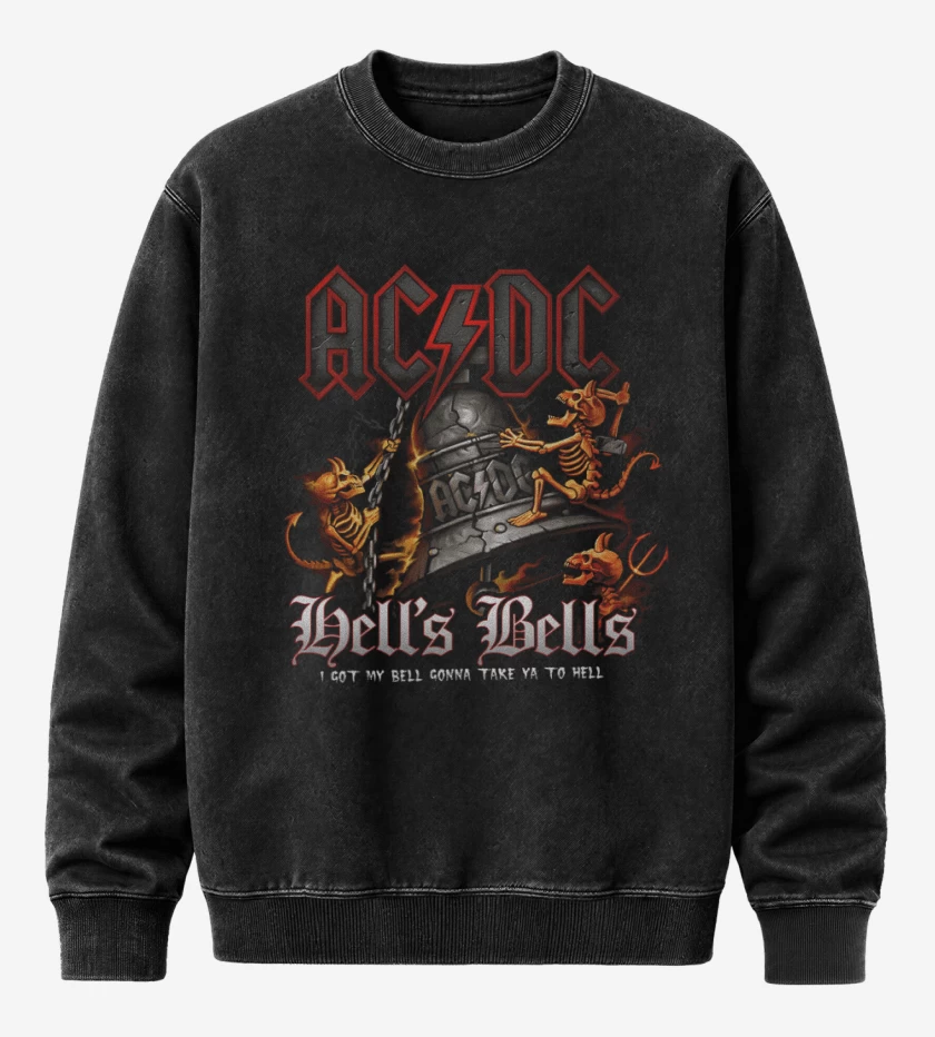 Poleron Polo Acid Wash Negro de Acdc 2
