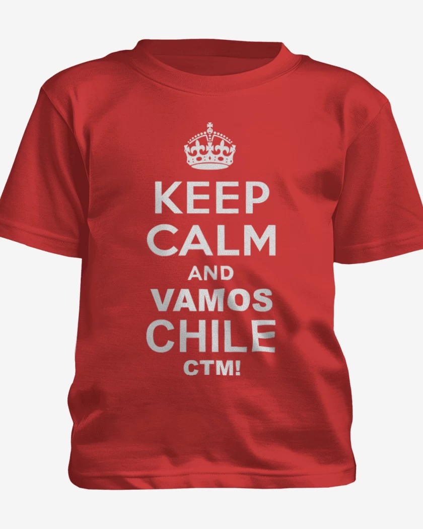 Polera de niño Keep calm and vamos chile ctm
