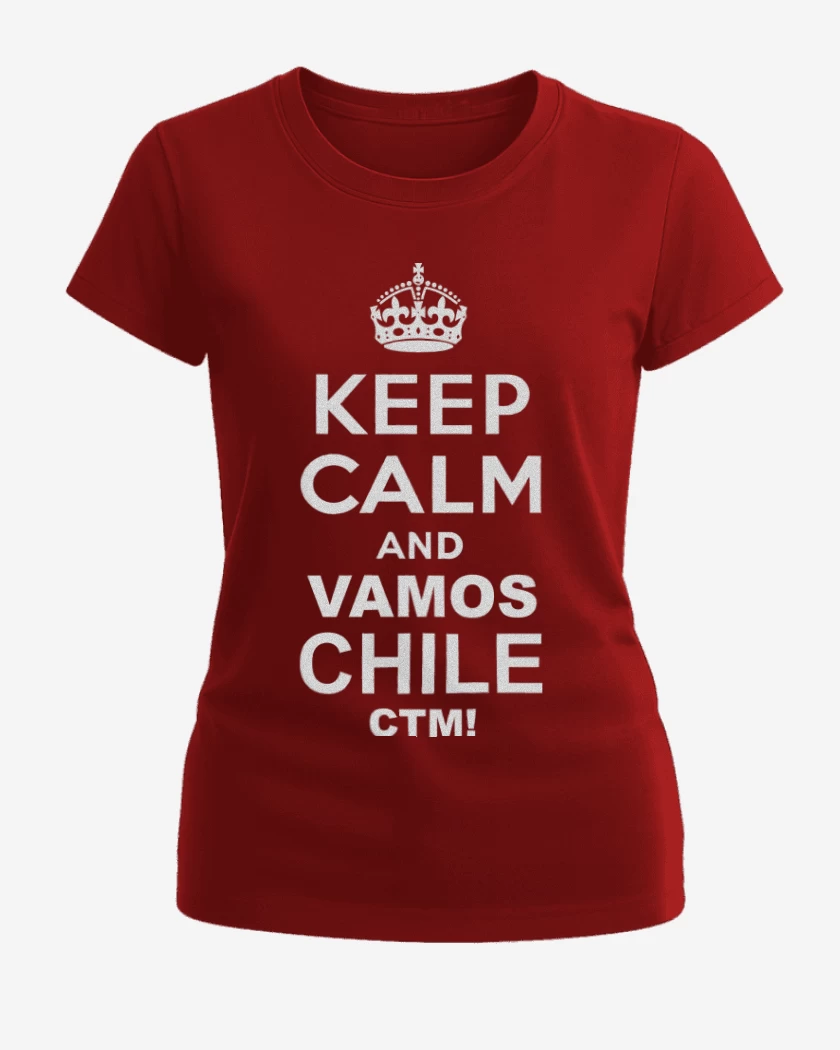 Polera de Mujer Rojo de Keep calm and vamos chile ctm