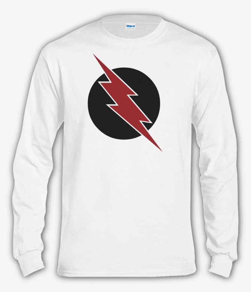 Polera manga larga Blanco de Rayo circular reversa