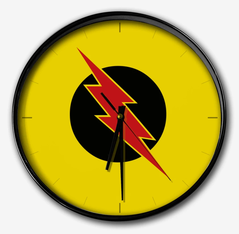 Reloj Amarillo de Rayo circular reversa