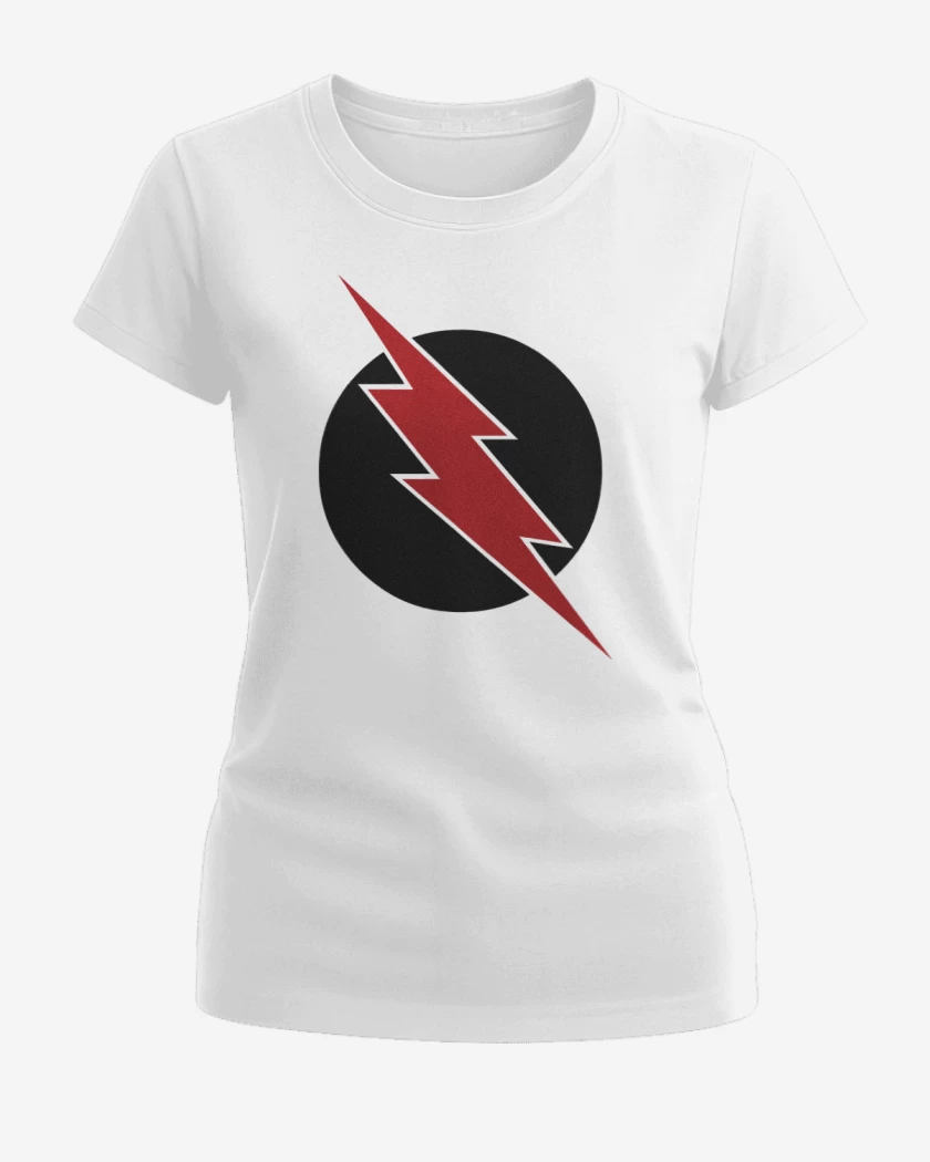 Polera de Mujer Blanco de Rayo circular reversa