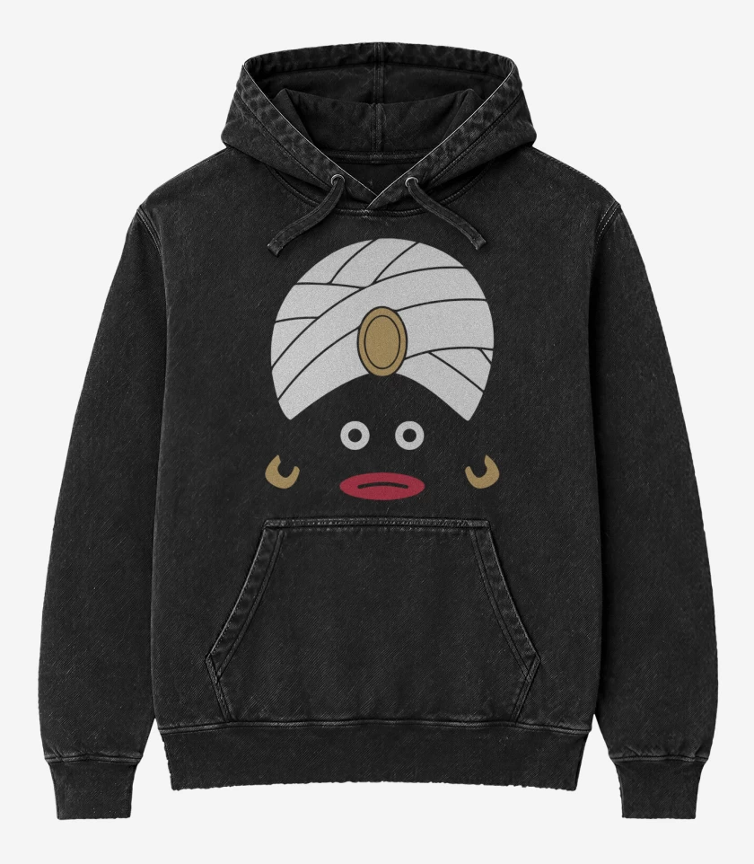 Poleron Canguro Acid Wash Negro de mr popo