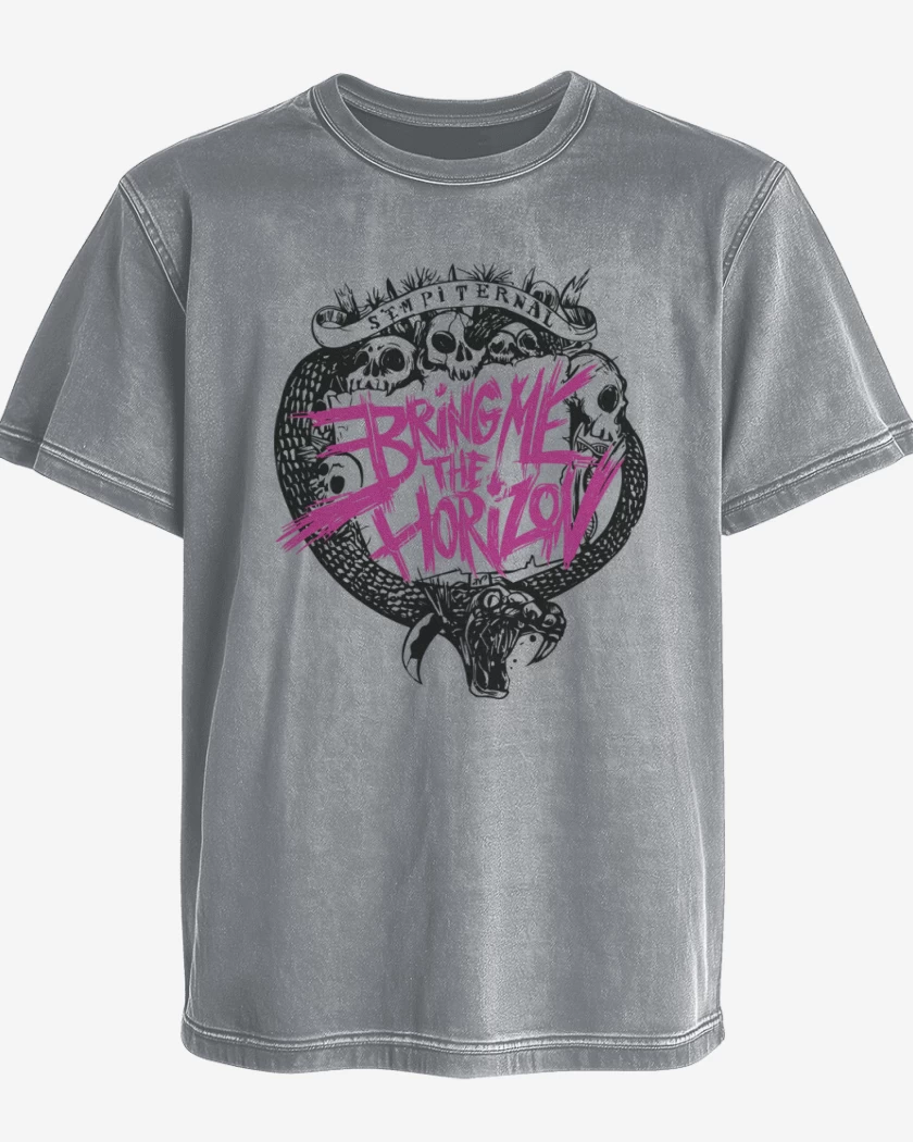 Polera desgastada Gris Melange de Bring me the horizon