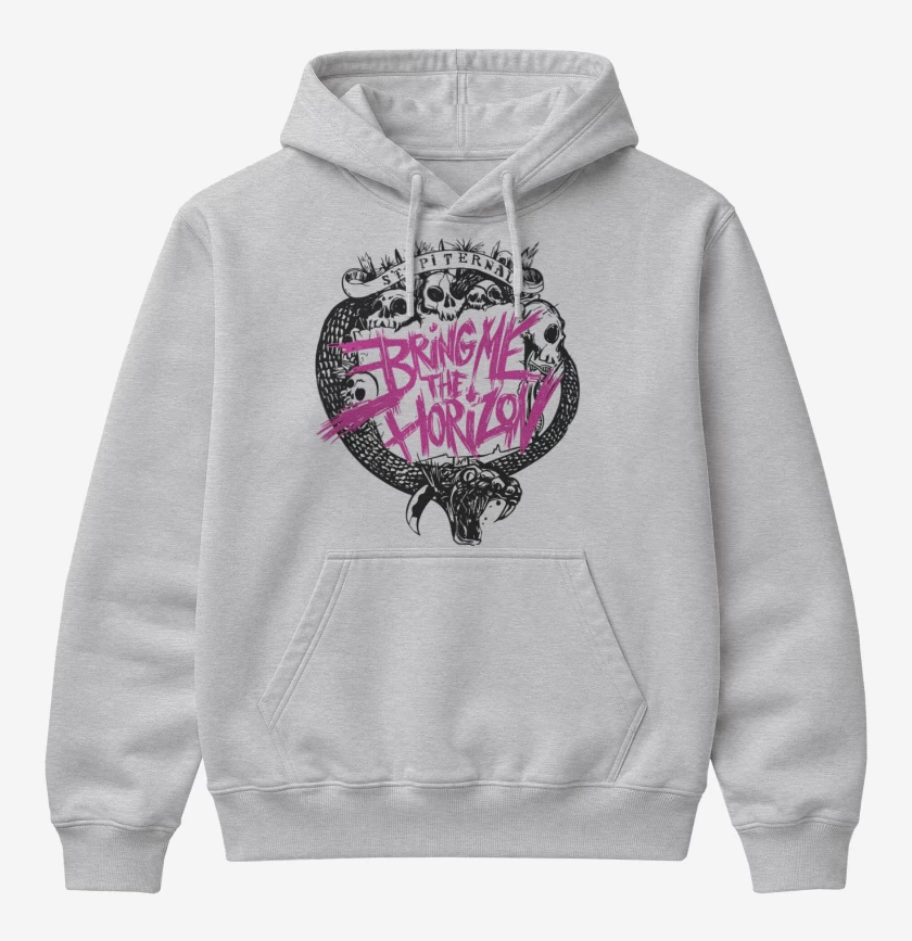 Poleron Canguro básico Gris Melange de Bring me the horizon