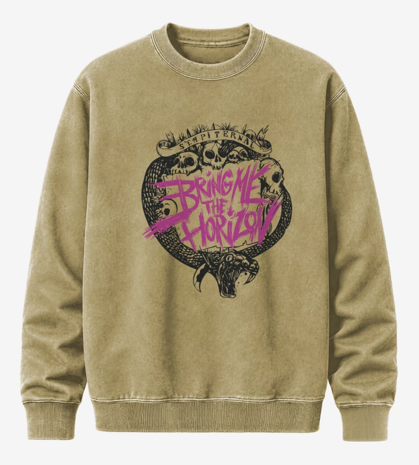 Poleron Polo Acid Wash Beige de Bring me the horizon