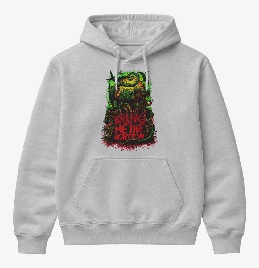 Poleron Canguro básico Gris Melange de Bring me the Horizon 2