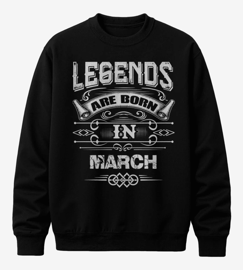Poleron polo Negro de leyends are born in march