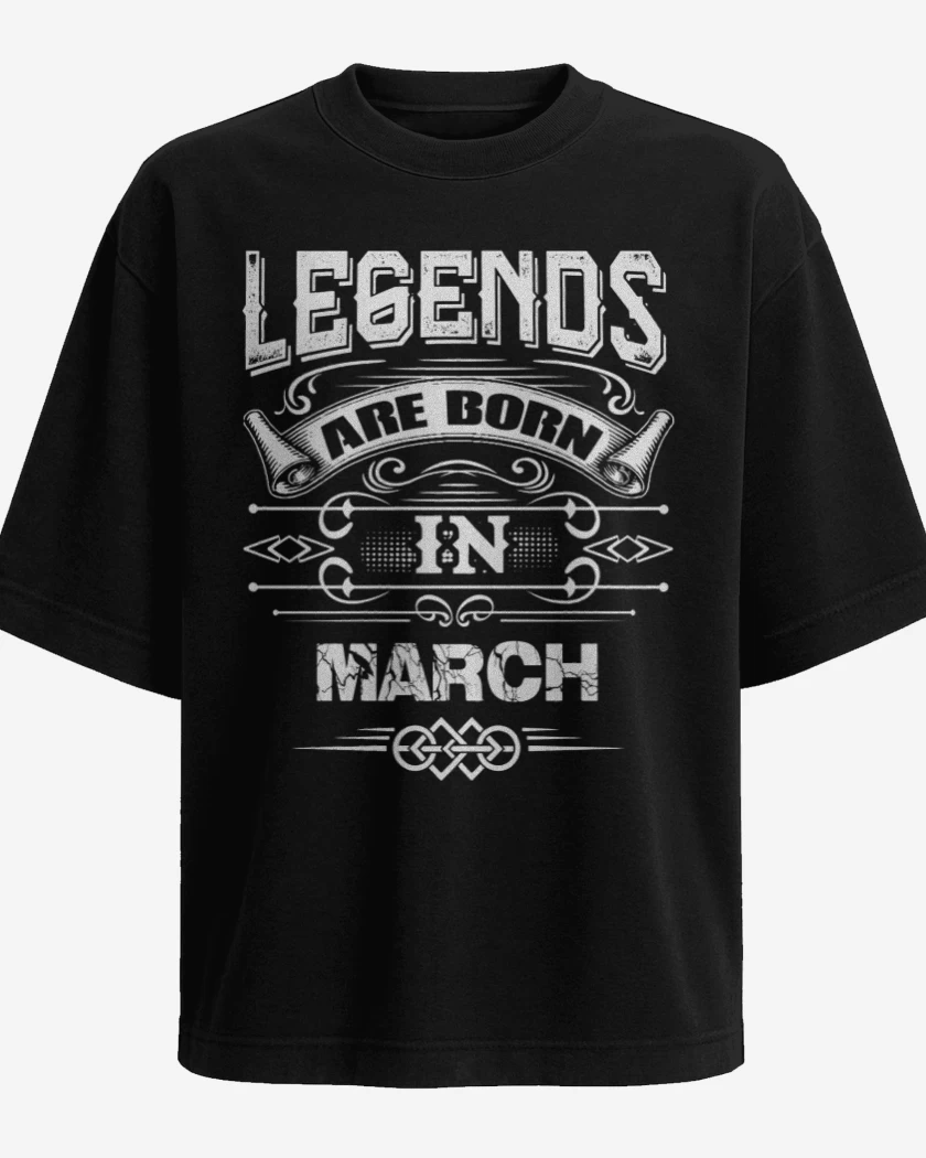 Polera Oversize Negro de leyends are born in march