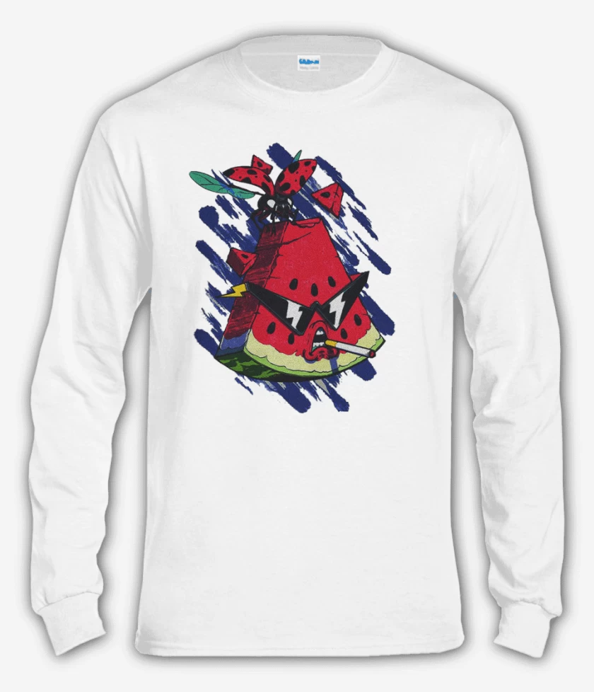 Polera manga larga Blanco de Sandia