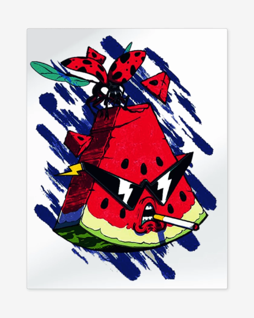 Print metalico Blanco de Sandia