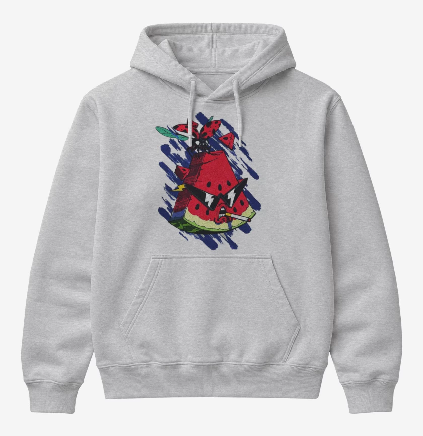 Poleron Canguro básico Gris Melange de Sandia