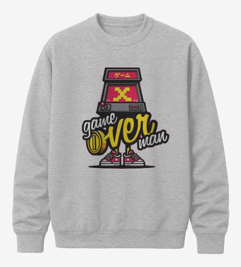 Poleron polo Gris Melange de Game over man