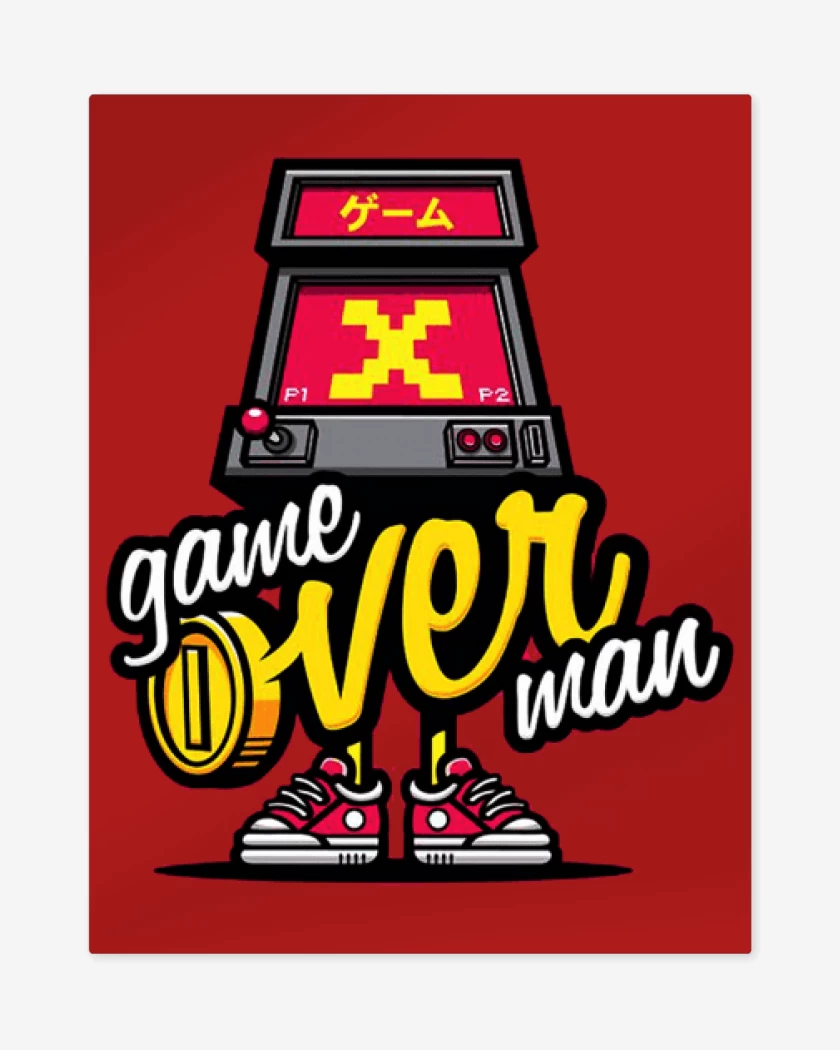 Print metalico Rojo de Game over man