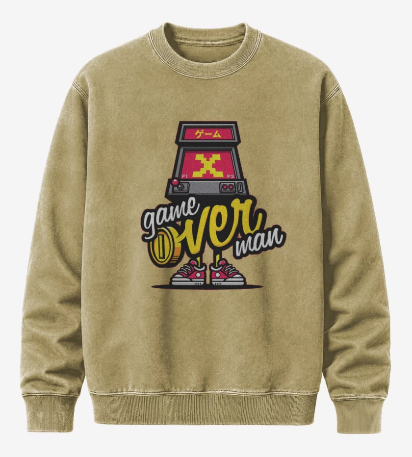Poleron Polo Acid Wash Beige de Game over man