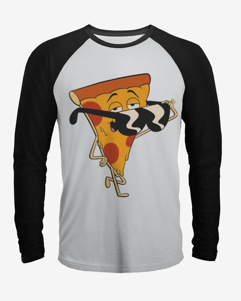 Polera Raglan Blanco / Negro de Pizza