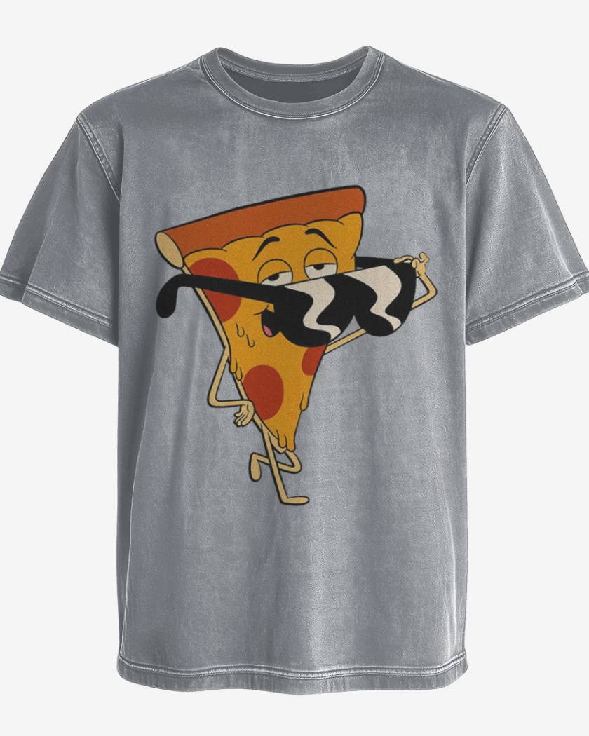 Polera desgastada Gris Melange de Pizza