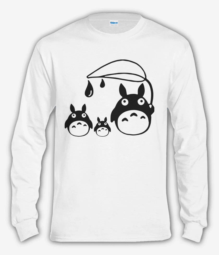 Polera manga larga Blanco de Totoros