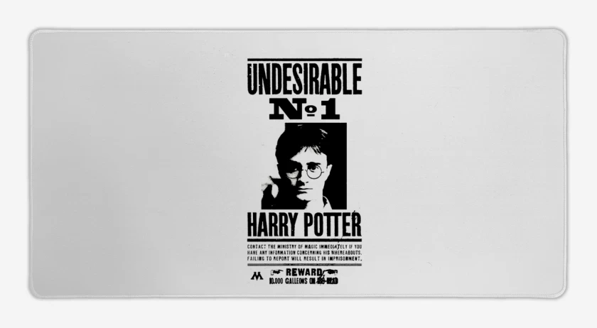 Mouse pad Gamer Blanco de Harry potter wanted