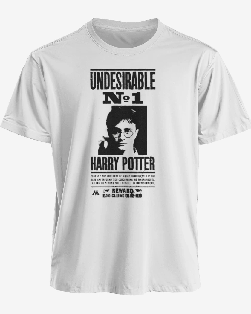 Polera premium Blanco de Harry potter wanted