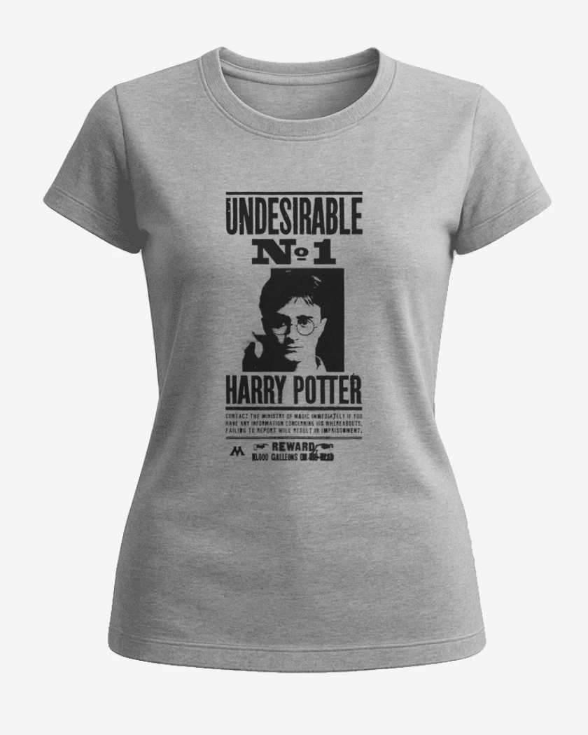 Polera de Mujer Gris Melange de Harry potter wanted