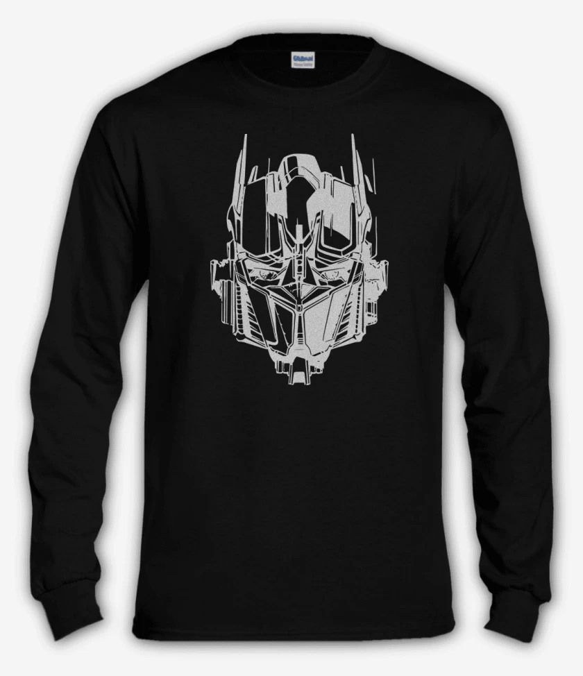 Polera manga larga Negro de Transformers - Optimus Face