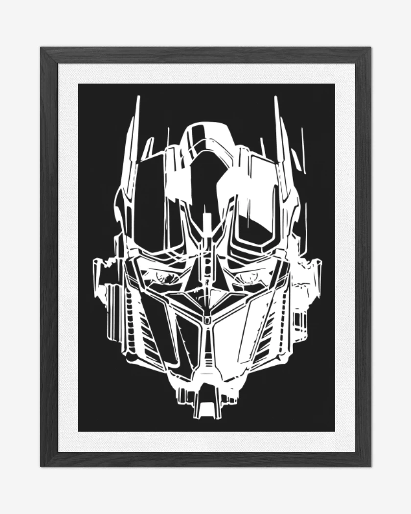 Cuadro decorativo Negro de Transformers - Optimus Face