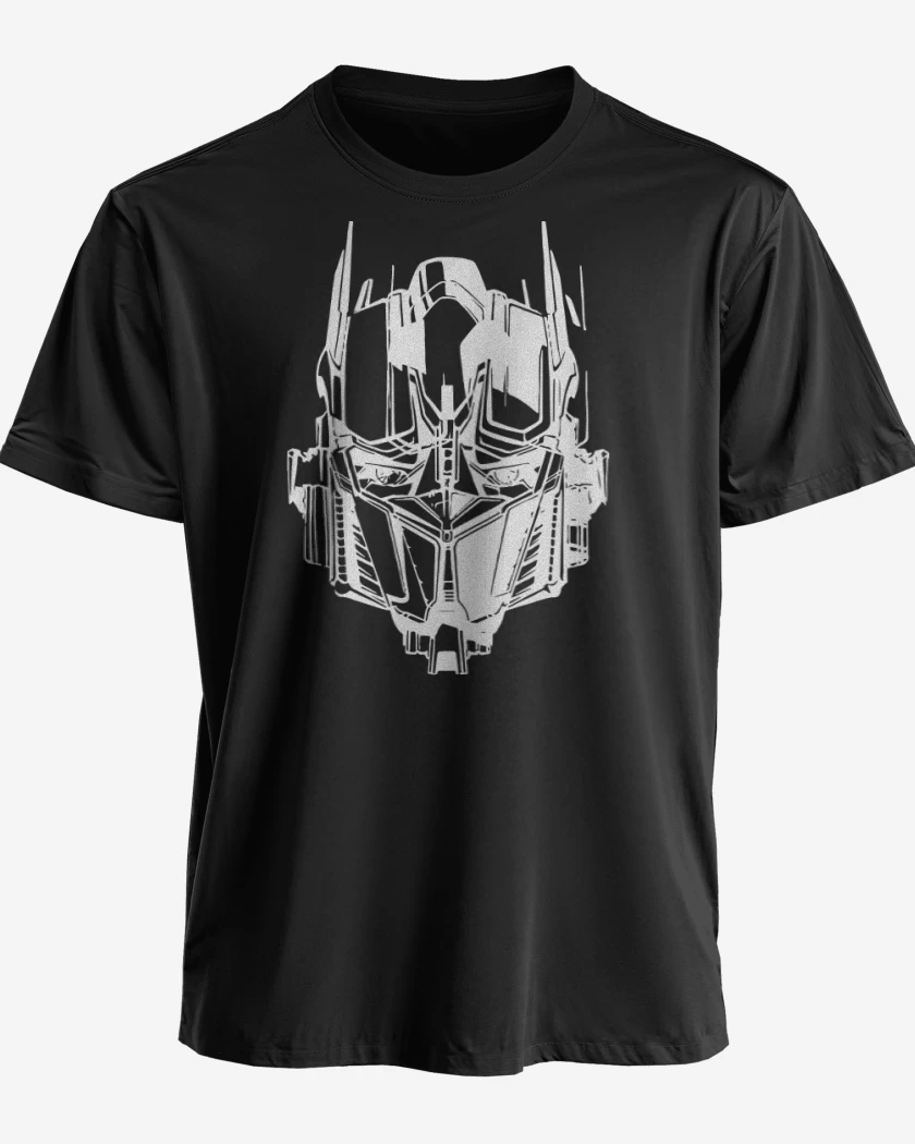 Polera premium Negro de Transformers - Optimus Face
