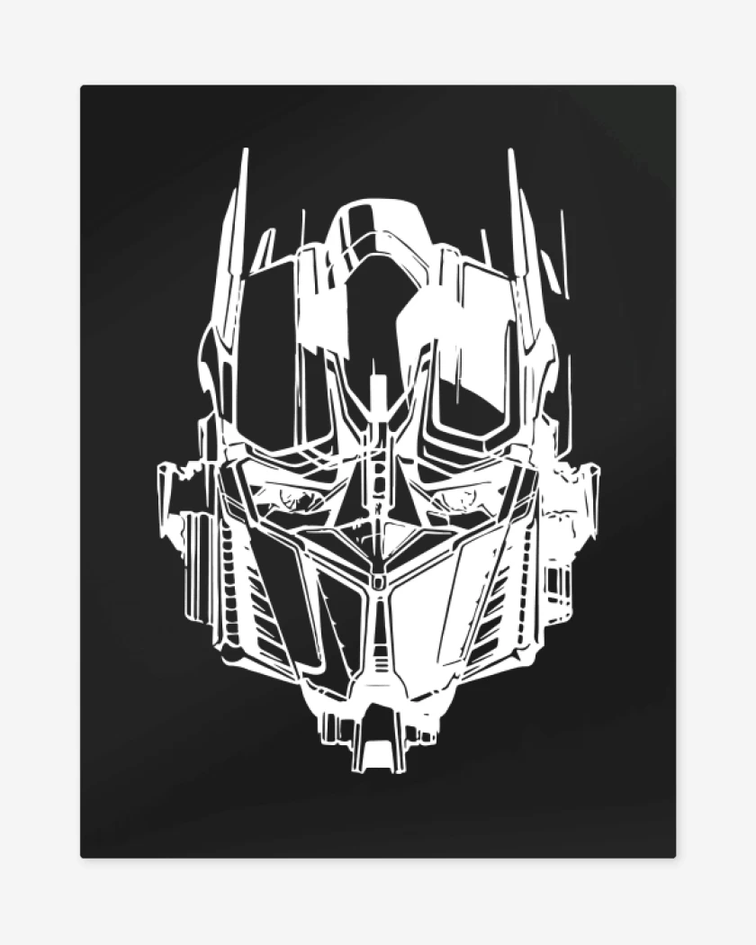 Print metalico Negro de Transformers - Optimus Face