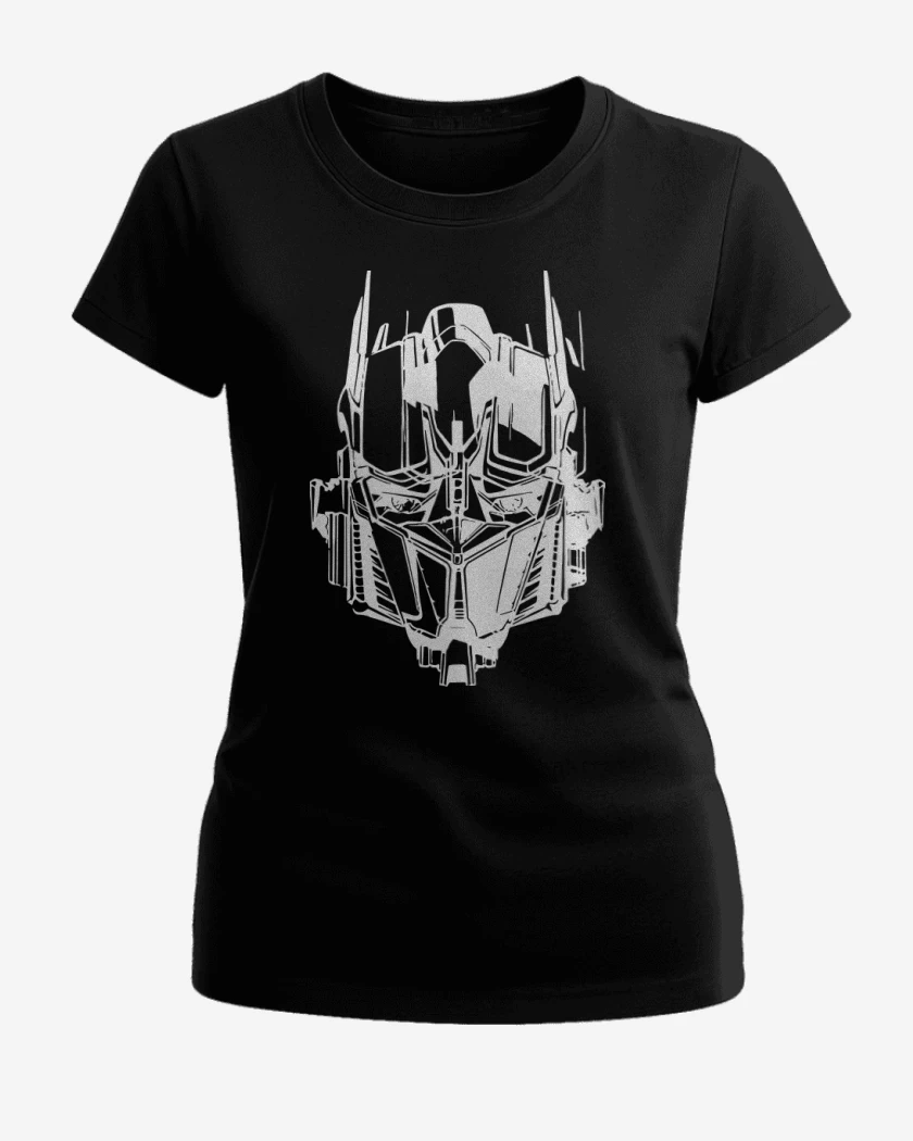Polera de Mujer Negro de Transformers - Optimus Face