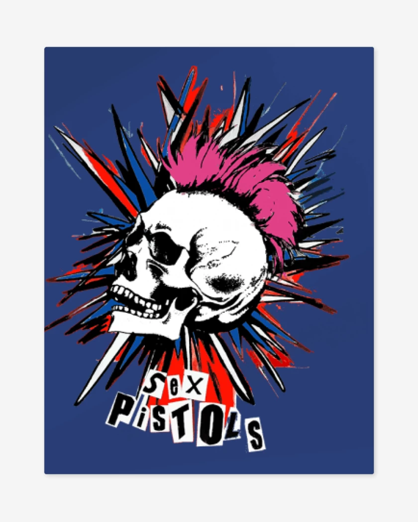 Print metalico Azul Rey de Sex Pistols Full color