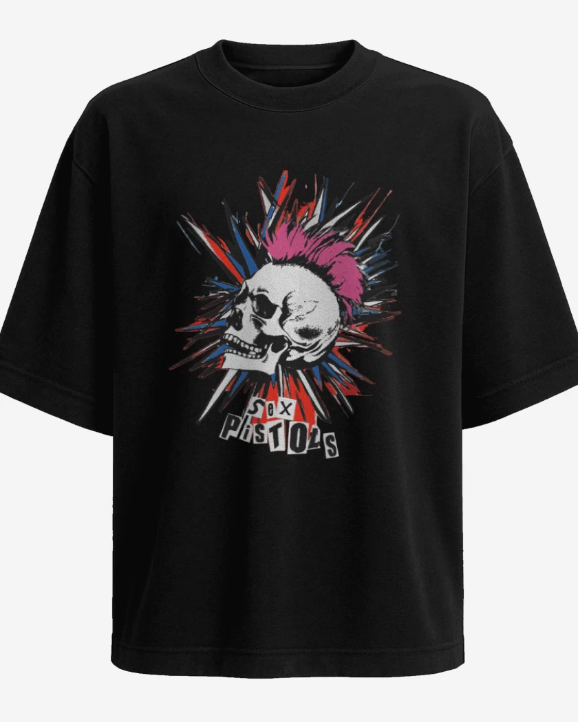 Polera Oversize Negro de Sex Pistols Full color