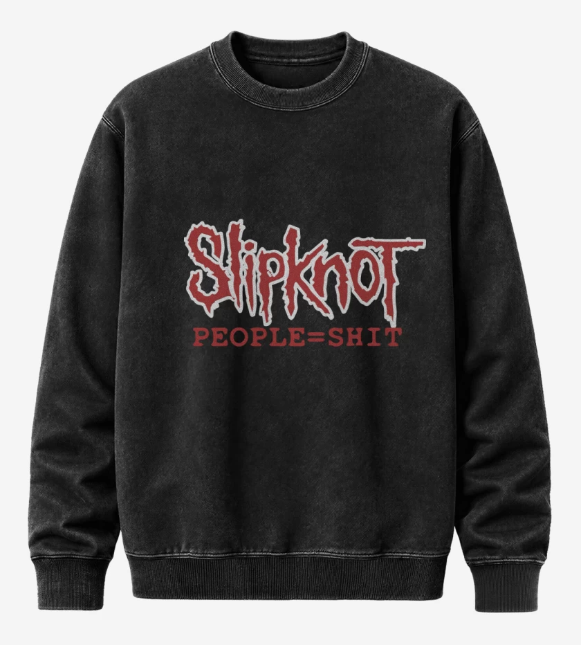 Poleron Polo Acid Wash Negro de Slipknot