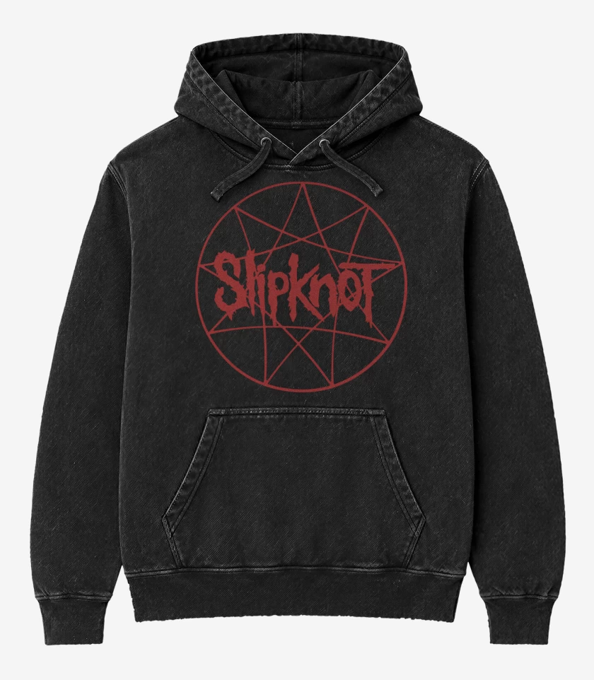 Poleron Canguro Acid Wash Negro de Slipknot 2