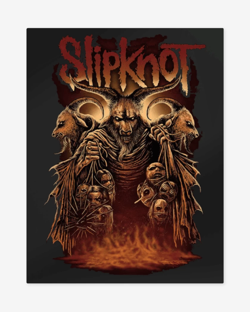 Print metalico Negro de Slipknot full color