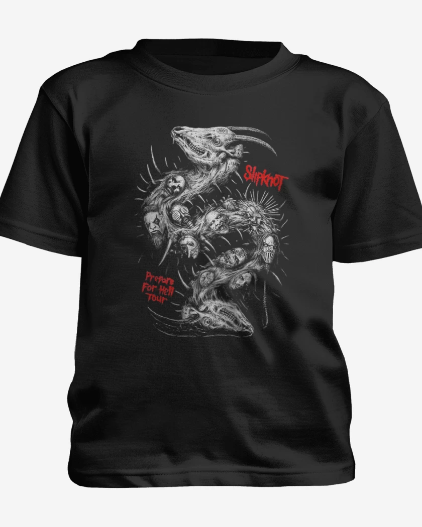 Polera de niño Negro de Slipknot full color 2