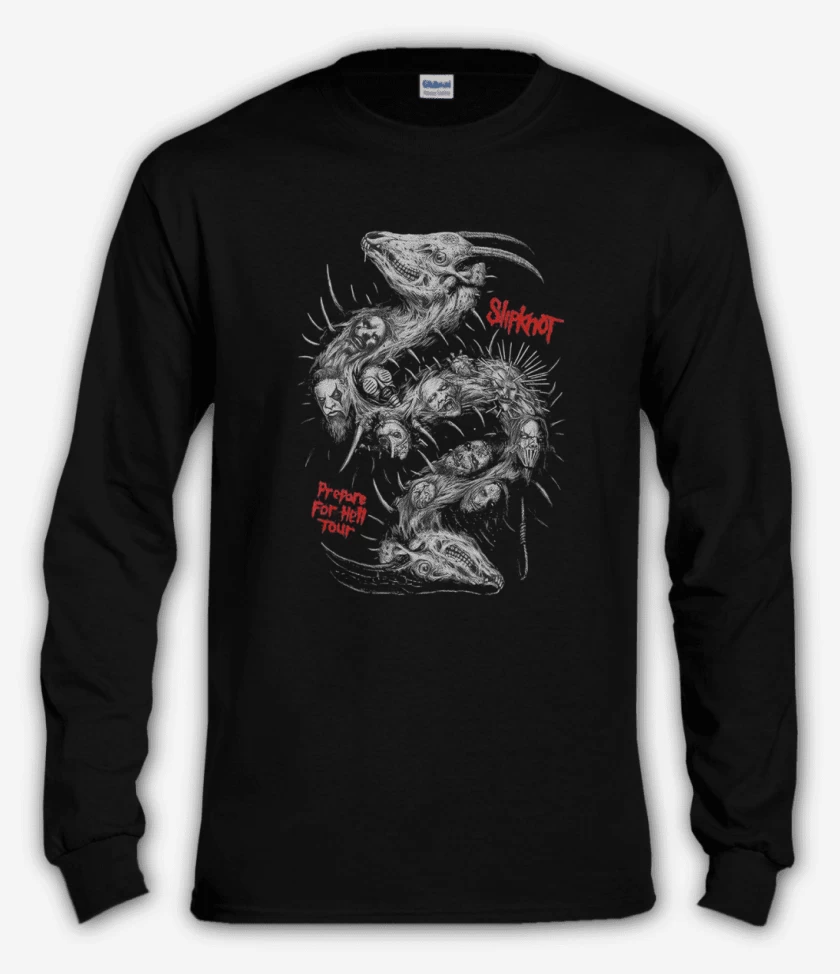 Polera manga larga Negro de Slipknot full color 2