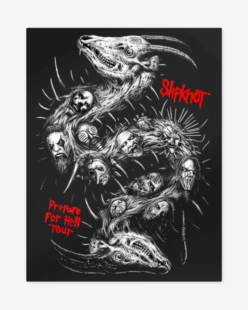 Print metalico Negro de Slipknot full color 2