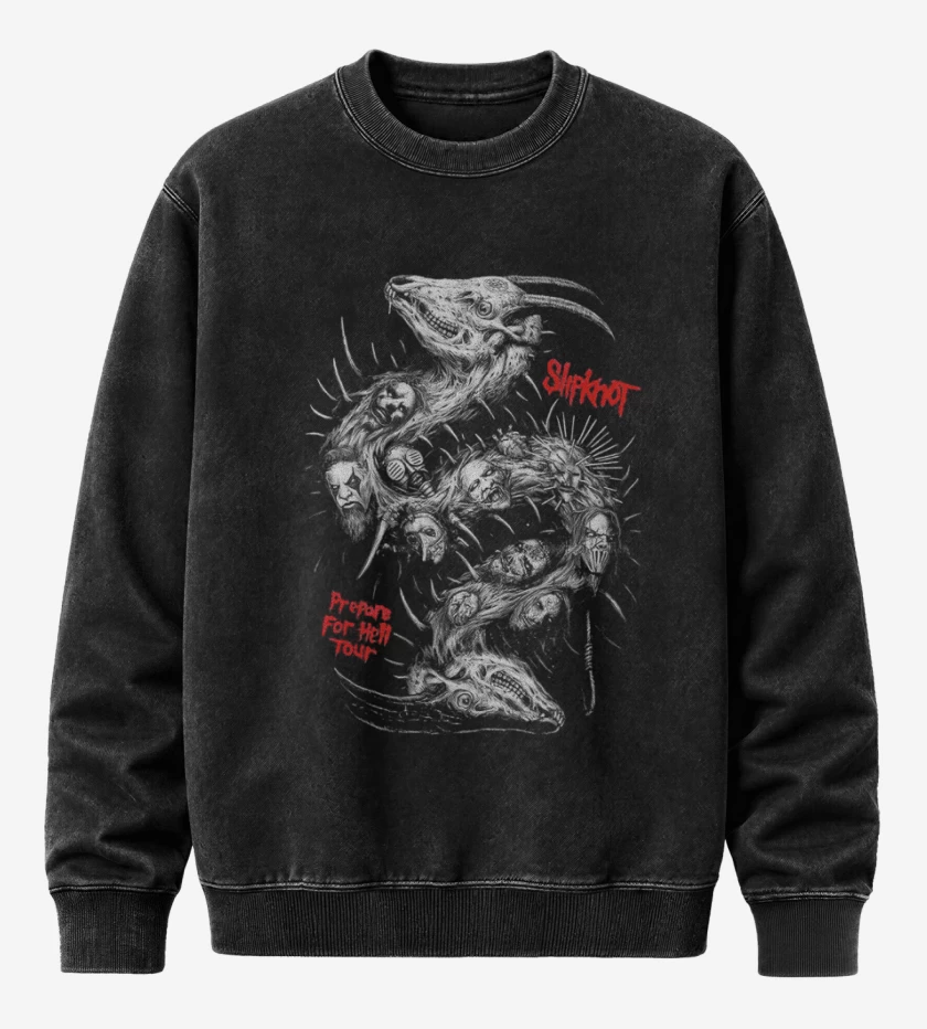 Poleron Polo Acid Wash Negro de Slipknot full color 2