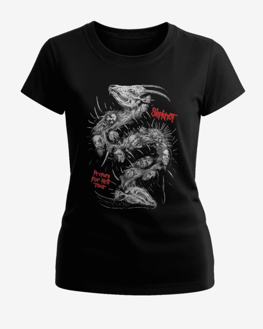 Polera de Mujer Negro de Slipknot full color 2
