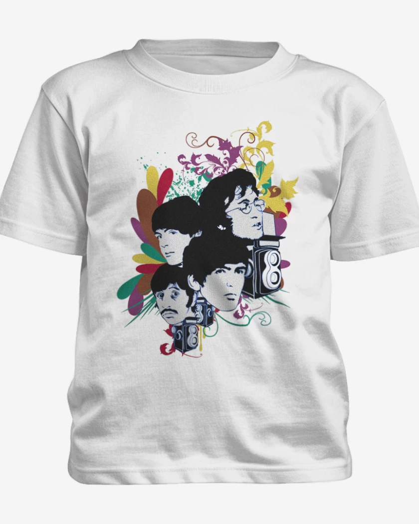 Polera de niño Blanco de The Beatles full color