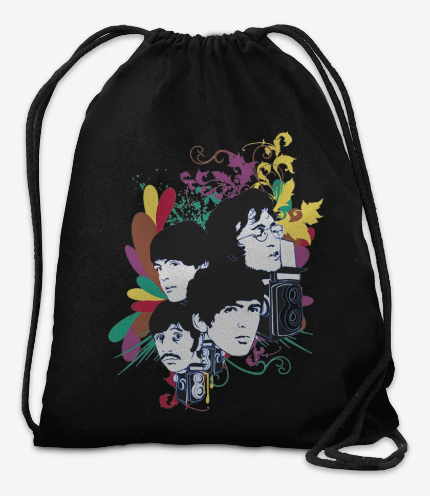 Mochila Negro de The Beatles full color