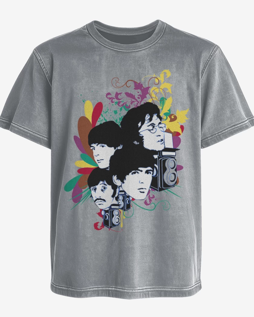 Polera desgastada The Beatles full color